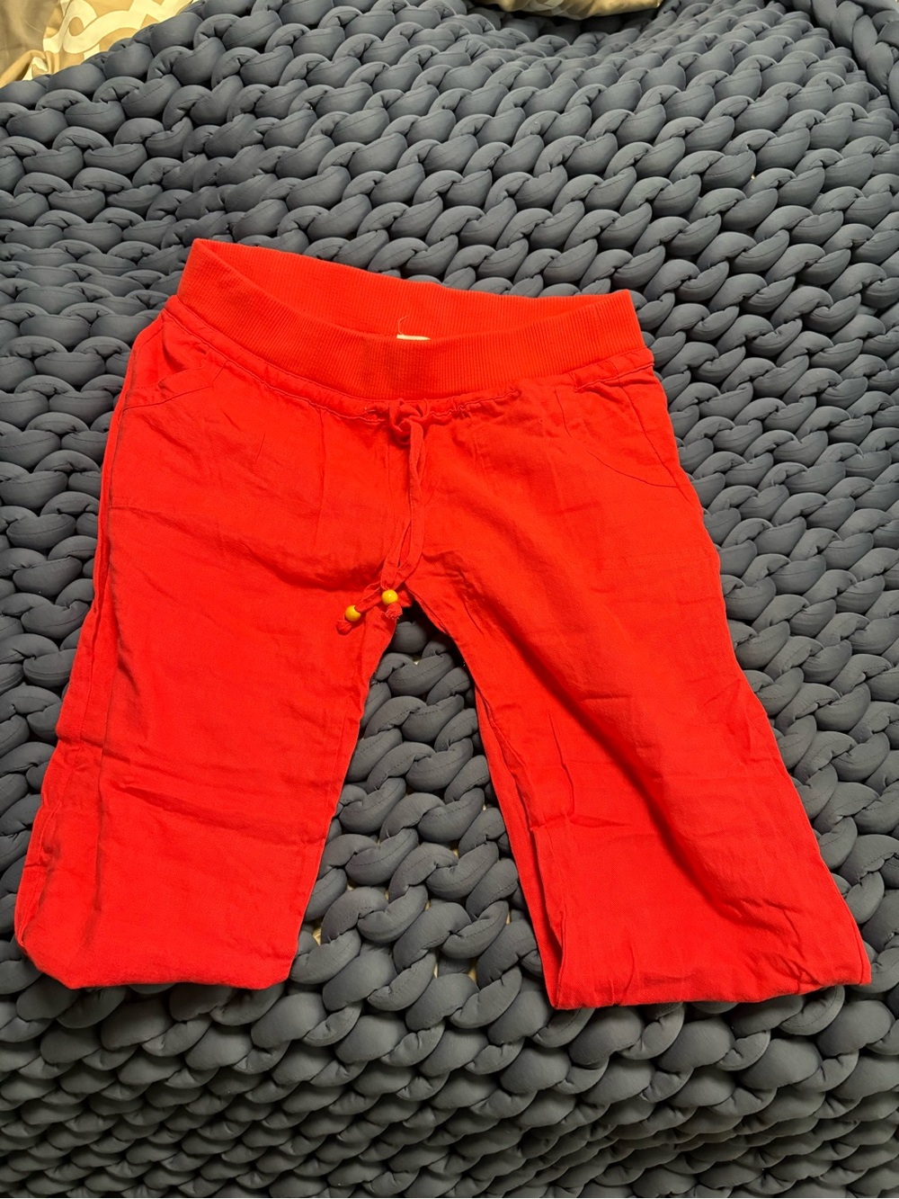 Love Tree Bright Orange linen blend pants - Picture 1 of 3